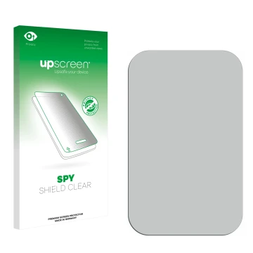 Front side of a product packaging with the brand logo upscreen. Next to it is the corresponding screen protector.