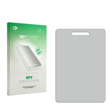 Front side of a product packaging with the brand logo upscreen. Next to it is the corresponding screen protector.
