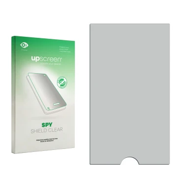 Front side of a product packaging with the brand logo upscreen. Next to it is the corresponding screen protector.