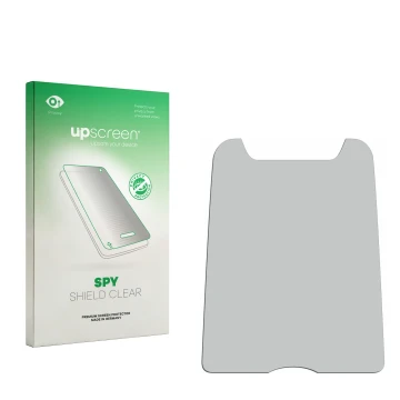 Front side of a product packaging with the brand logo upscreen. Next to it is the corresponding screen protector.