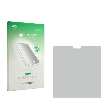 Front side of a product packaging with the brand logo upscreen. Next to it is the corresponding screen protector.