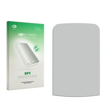 Front side of a product packaging with the brand logo upscreen. Next to it is the corresponding screen protector.