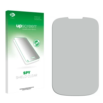 Front side of a product packaging with the brand logo upscreen. Next to it is the corresponding screen protector.