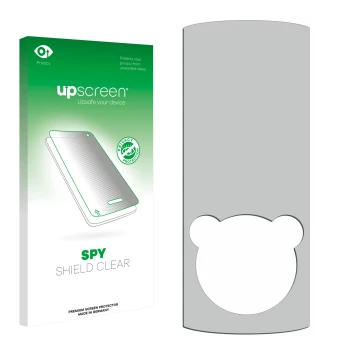 Front side of a product packaging with the brand logo upscreen. Next to it is the corresponding screen protector.