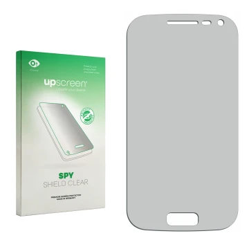 Front side of a product packaging with the brand logo upscreen. Next to it is the corresponding screen protector.
