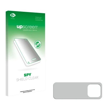 Front side of a product packaging with the brand logo upscreen. Next to it is the corresponding screen protector.