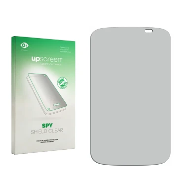 Front side of a product packaging with the brand logo upscreen. Next to it is the corresponding screen protector.