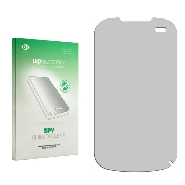 Front side of a product packaging with the brand logo upscreen. Next to it is the corresponding screen protector.