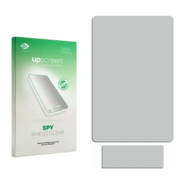 Front side of a product packaging with the brand logo upscreen. Next to it is the corresponding screen protector.