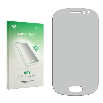 Front side of a product packaging with the brand logo upscreen. Next to it is the corresponding screen protector.