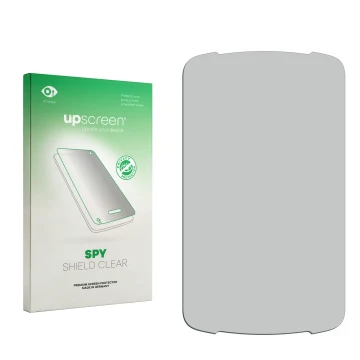Front side of a product packaging with the brand logo upscreen. Next to it is the corresponding screen protector.