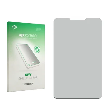 Front side of a product packaging with the brand logo upscreen. Next to it is the corresponding screen protector.
