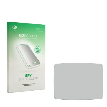 Front side of a product packaging with the brand logo upscreen. Next to it is the corresponding screen protector.