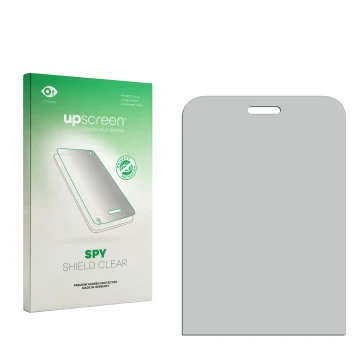 Front side of a product packaging with the brand logo upscreen. Next to it is the corresponding screen protector.