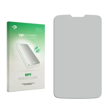 Front side of a product packaging with the brand logo upscreen. Next to it is the corresponding screen protector.