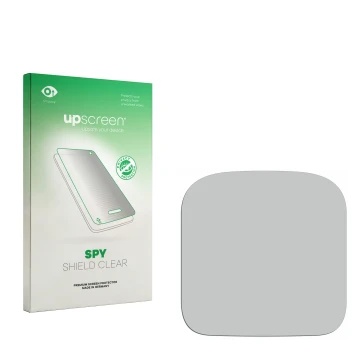 Front side of a product packaging with the brand logo upscreen. Next to it is the corresponding screen protector.