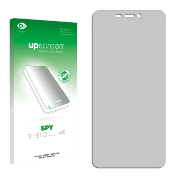Front side of a product packaging with the brand logo upscreen. Next to it is the corresponding screen protector.