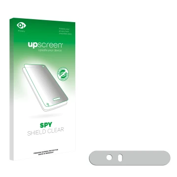 Front side of a product packaging with the brand logo upscreen. Next to it is the corresponding screen protector.
