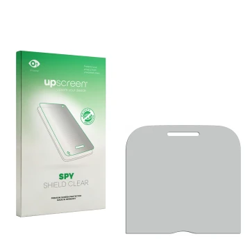 Front side of a product packaging with the brand logo upscreen. Next to it is the corresponding screen protector.