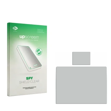 Front side of a product packaging with the brand logo upscreen. Next to it is the corresponding screen protector.