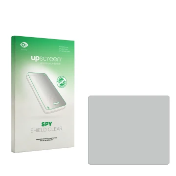 Front side of a product packaging with the brand logo upscreen. Next to it is the corresponding screen protector.