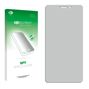 Front side of a product packaging with the brand logo upscreen. Next to it is the corresponding screen protector.