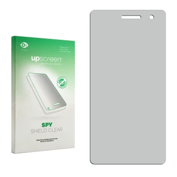 Front side of a product packaging with the brand logo upscreen. Next to it is the corresponding screen protector.