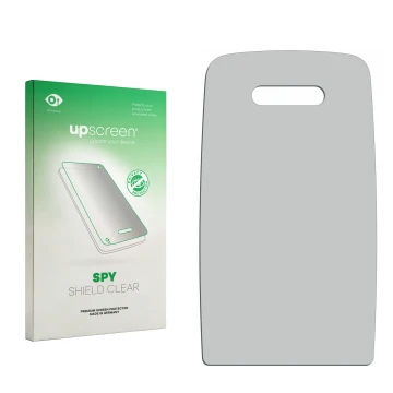 Front side of a product packaging with the brand logo upscreen. Next to it is the corresponding screen protector.