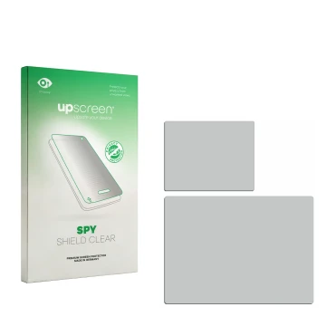 Front side of a product packaging with the brand logo upscreen. Next to it is the corresponding screen protector.
