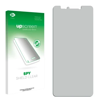 Front side of a product packaging with the brand logo upscreen. Next to it is the corresponding screen protector.