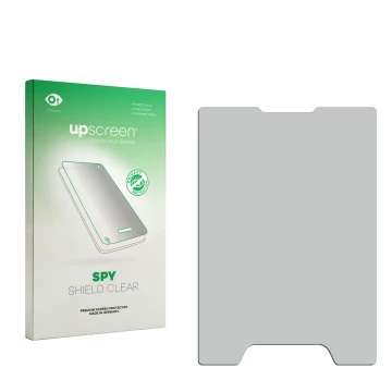 Front side of a product packaging with the brand logo upscreen. Next to it is the corresponding screen protector.