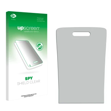 Front side of a product packaging with the brand logo upscreen. Next to it is the corresponding screen protector.