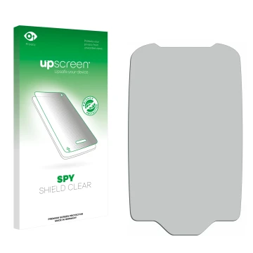 Front side of a product packaging with the brand logo upscreen. Next to it is the corresponding screen protector.