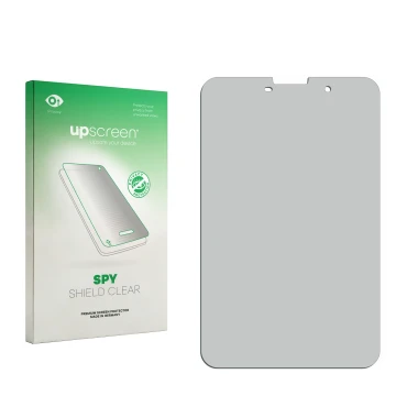 Front side of a product packaging with the brand logo upscreen. Next to it is the corresponding screen protector.