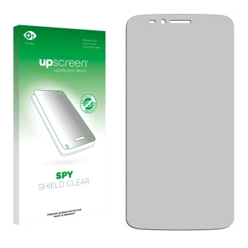 Front side of a product packaging with the brand logo upscreen. Next to it is the corresponding screen protector.