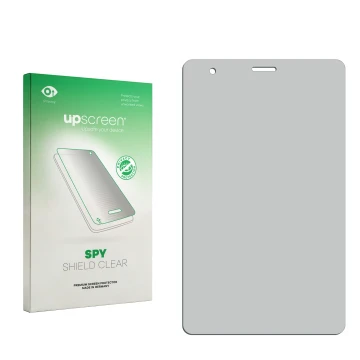 Front side of a product packaging with the brand logo upscreen. Next to it is the corresponding screen protector.