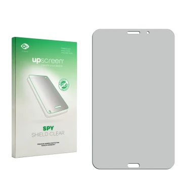 Front side of a product packaging with the brand logo upscreen. Next to it is the corresponding screen protector.