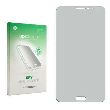 Front side of a product packaging with the brand logo upscreen. Next to it is the corresponding screen protector.
