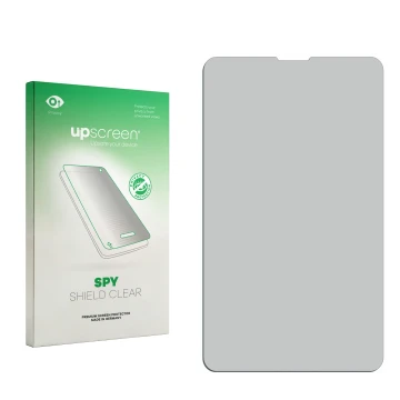 Front side of a product packaging with the brand logo upscreen. Next to it is the corresponding screen protector.