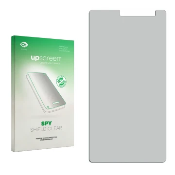 Front side of a product packaging with the brand logo upscreen. Next to it is the corresponding screen protector.
