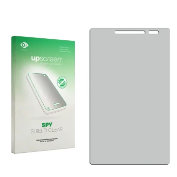 Front side of a product packaging with the brand logo upscreen. Next to it is the corresponding screen protector.