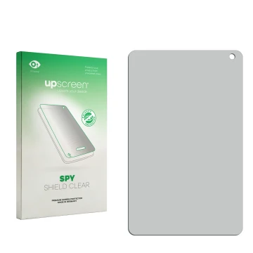 Front side of a product packaging with the brand logo upscreen. Next to it is the corresponding screen protector.