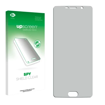 Front side of a product packaging with the brand logo upscreen. Next to it is the corresponding screen protector.