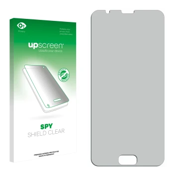 Front side of a product packaging with the brand logo upscreen. Next to it is the corresponding screen protector.
