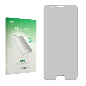 Front side of a product packaging with the brand logo upscreen. Next to it is the corresponding screen protector.