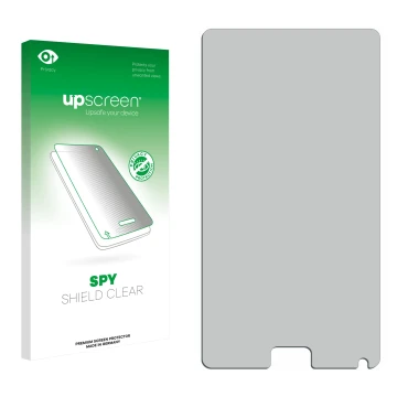 Front side of a product packaging with the brand logo upscreen. Next to it is the corresponding screen protector.