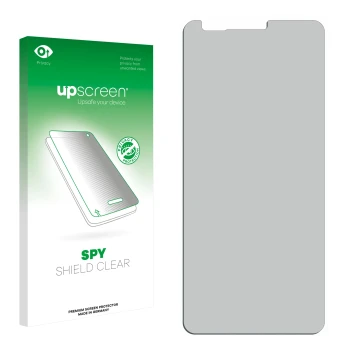 Front side of a product packaging with the brand logo upscreen. Next to it is the corresponding screen protector.