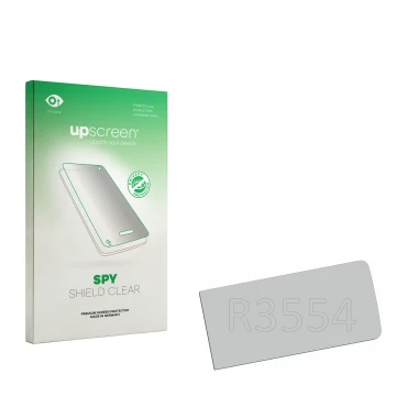 Front side of a product packaging with the brand logo upscreen. Next to it is the corresponding screen protector.