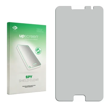 Front side of a product packaging with the brand logo upscreen. Next to it is the corresponding screen protector.