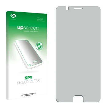 Front side of a product packaging with the brand logo upscreen. Next to it is the corresponding screen protector.